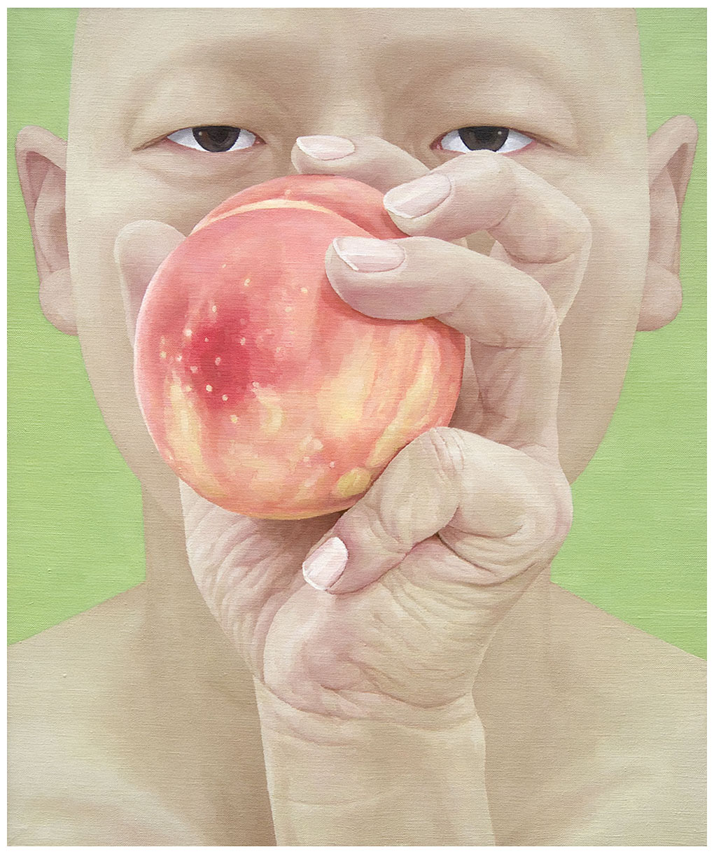 한 사람으로서의 자화상- 복숭아. 72.7cm x 60.6cm. oil on canvas. 2011.jpg