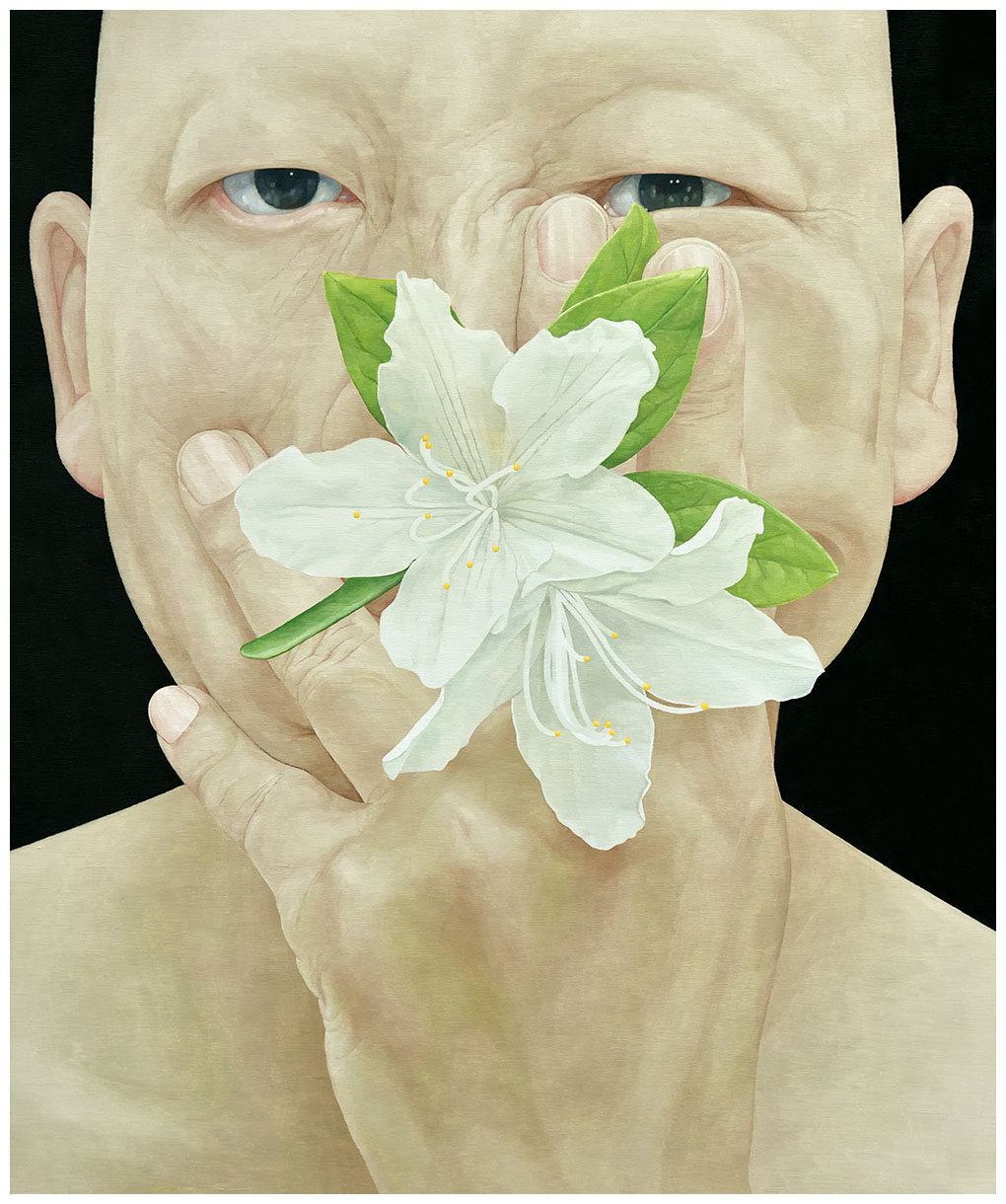 한 사람으로서의 자화상- 꽃 180cm x 150cm oil on canvas 2014.jpg