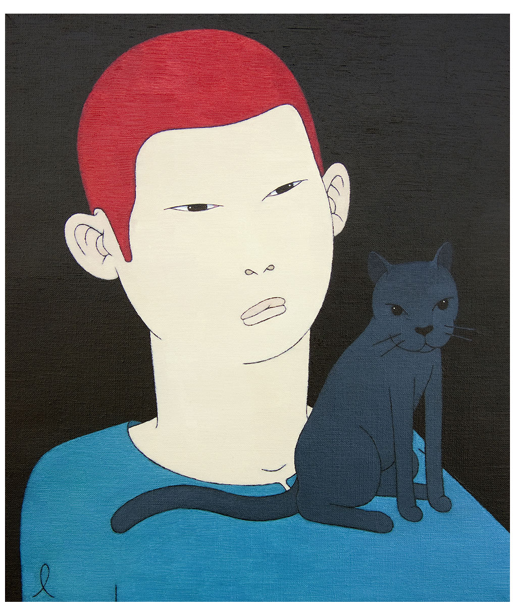 한 사람- 고양이 53cm x 43.5cm oil on canvas 2914.jpg